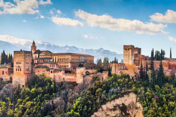 Panoramic view of famous Alhambra de Granada, Andalusia, Spain.